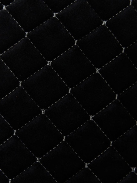 Комплект накидок на сиденья из алькантары (черный с белой ниткой) Dianamex