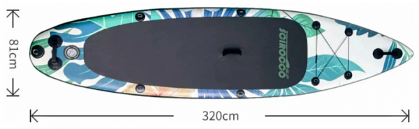 Надувная SUP-доска (сапборд) JS Scirocco Palm 10'6" 320x81x15 см, полный комплект, LE320