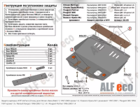 Защита картера Renault Kangoo (1998-2003) 1.2; 1.4 Alfeco