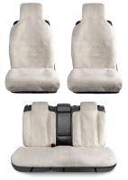 Меховые накидки на сиденья Белые комплект (Россия)