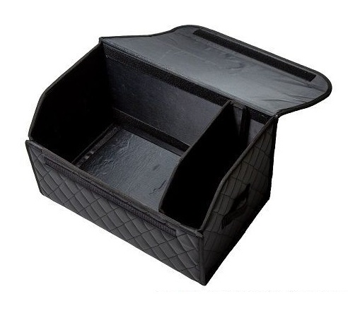 Сумка-органайзер в багажник усиленная из экокожи (Черная)