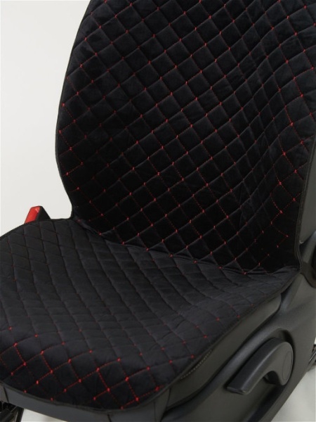 Комплект накидок на сиденья из алькантары (черный с красной ниткой) Dianamex