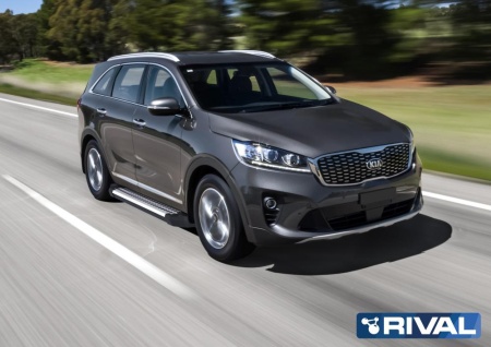 Порог-площадка "Bmw-Style" с креплением Kia Sorento Prime (2018-2020)