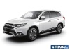 Пороги с листом d57 Mitsubishi Outlander 2015-