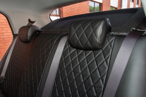 Авточехлы из экокожи Ромб для Nissan Terrano III с airbag (2014-н.в.) "Seintex"