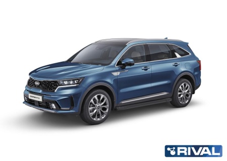 Порог-площадка "Black" с креплением Kia Sorento (2020-н.в.)