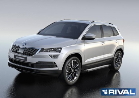 Порог-площадка "Silver" с креплением Skoda Karoq (2020-н.в.)