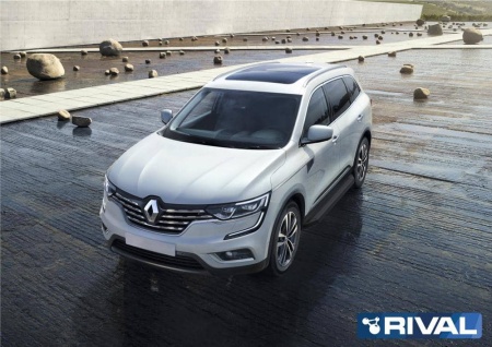Порог-площадка "Premium-Black" с креплением на Renault Koleos (2017-н.в.)