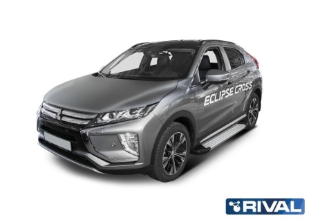 Порог-площадка "Silver" с креплением Mitsubishi Eclipse Cross (2018-н.в.)