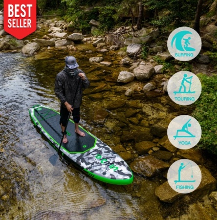 Надувная SUP-доска (сапборд) FunWater Honor Green 11'0 (330x84x15 cm)