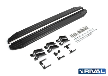 Порог-площадка "Premium-Black" с креплением Haval F7 (2019-н.в.)