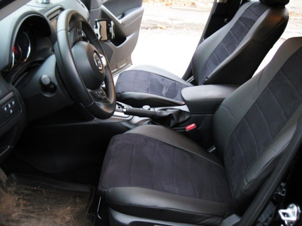 Авточехлы из алькантары для Datsun On-Do спинка сплошная (2014-н.в.) "Автопилот"