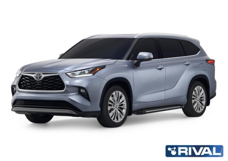 Порог-площадка "Bmw-Style" с креплением Toyota Highlander (2020-н.в.)