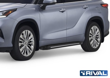 Порог-площадка "Bmw-Style" с креплением Toyota Highlander (2020-н.в.)