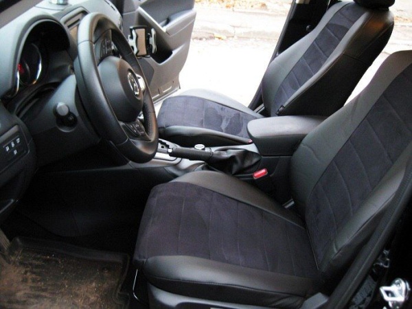 Авточехлы из алькантары для Renault Duster 40/60 без Airbag (2011-2015) "Автопилот"