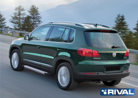 Порог-площадка "Silver" с креплением Volkswagen Tiguan I (2007-2017)
