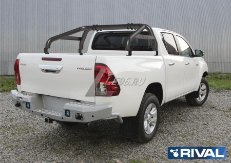 Дуги кузова RIVAL d76, черные Toyota Hilux 2015-