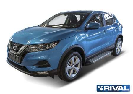 Порог-площадка "Silver" с креплением Nissan Qashqai (2013-н.в.)