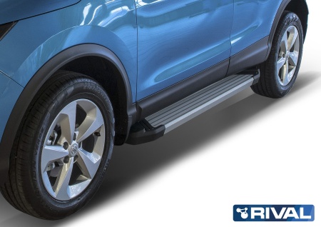 Порог-площадка "Silver" с креплением Nissan Qashqai (2013-н.в.)