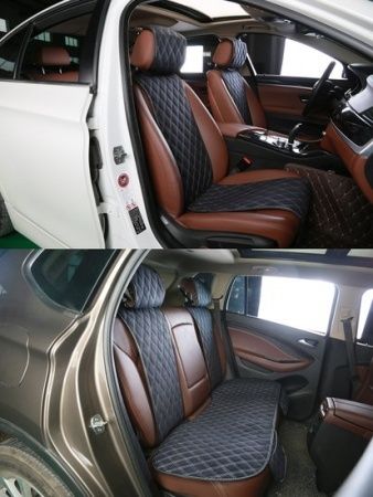Комплект накидок на сиденья из алькантары GT Plus (черный)