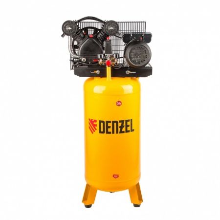 Компрессор DRV2200/100V, масляный ременный, с вертикальным ресивером, 10 бар, производительность 440 л/м, мощность 2,2 кВт Denzel