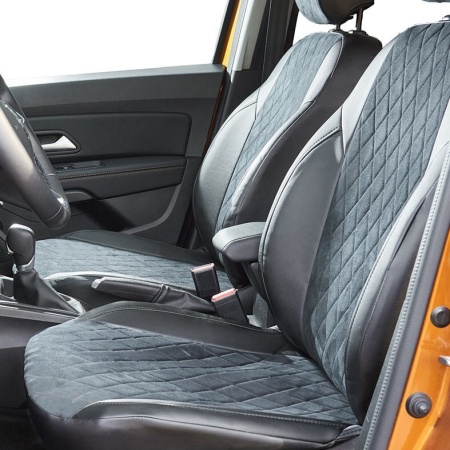 Авточехлы из алькантары Ромб для Toyota RAV 4 IV (2012-2018) "Seintex"