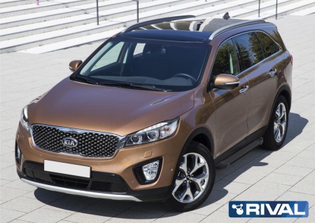 Порог-площадка "Black" с креплением Kia Sorento Prime (2015-2017)