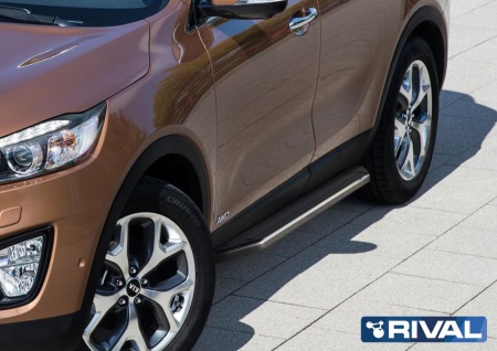 Порог-площадка "Premium" с креплением Kia Sorento Prime (2015-2017)