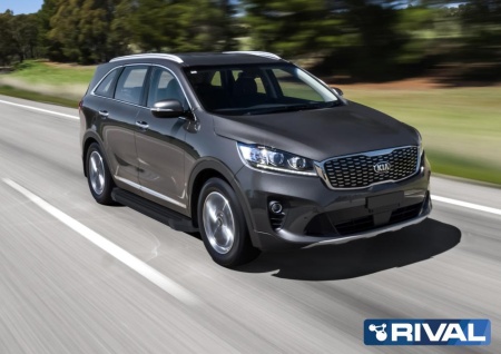 Порог-площадка "Black" с креплением Kia Sorento Prime (2018-2020)