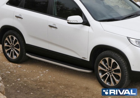 Порог-площадка "Premium" с креплением Kia Sorento II (2012-2020)