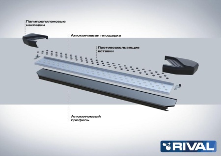 Порог-площадка "Bmw-Style" с креплением Skoda Karoq (2020-н.в.)