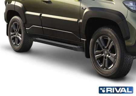 Порог-площадка "Black" с креплением Lada Travel (2021-н.в.)