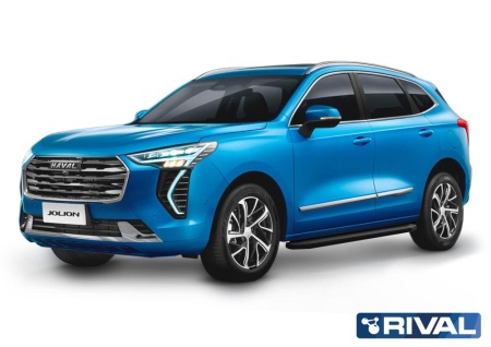 Порог-площадка "Premium-Black" с креплением Haval Jolion (2021-н..в.)