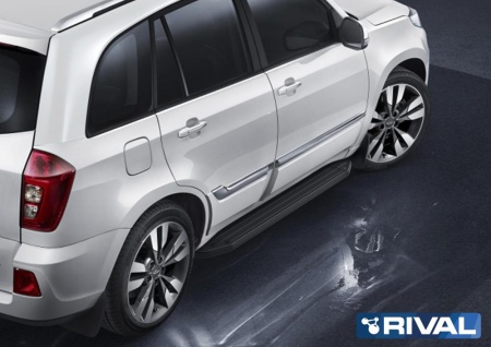 Порог-площадка "Premium-Black" с креплением Chery Tiggo 3 (2017-н.в.)