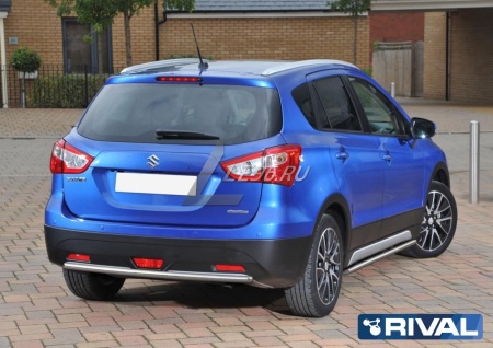 Защита заднего бампера d42 Suzuki SX4 2014-2016