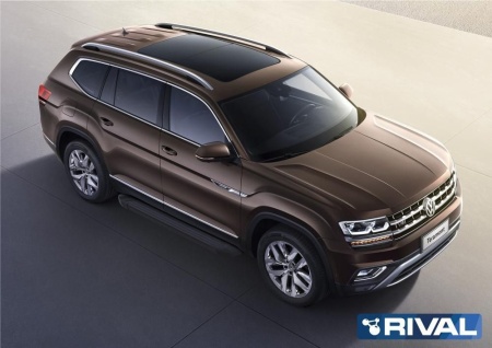 Порог-площадка "Silver" с креплением Volkswagen Teramont (2018-н.в.)