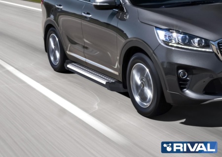 Порог-площадка "Bmw-Style" с креплением Kia Sorento Prime (2018-2020)