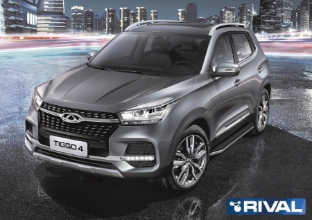 Порог-площадка "Premium" с креплением Chery Tiggo 4 (2019-н.в.)