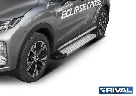 Порог-площадка "Silver" с креплением Mitsubishi Eclipse Cross (2018-н.в.)