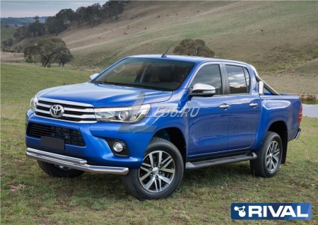 Защита переднего бампера d76+d57 (кроме Exclusive) Toyota Hilux 2015-