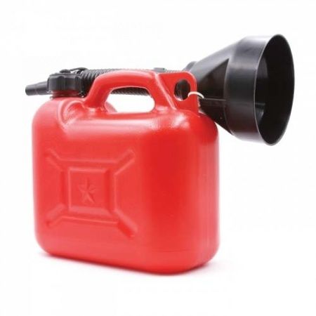 Канистра для ГСМ "Звезда" 5 л (красная) пластиковая со сборной воронкой