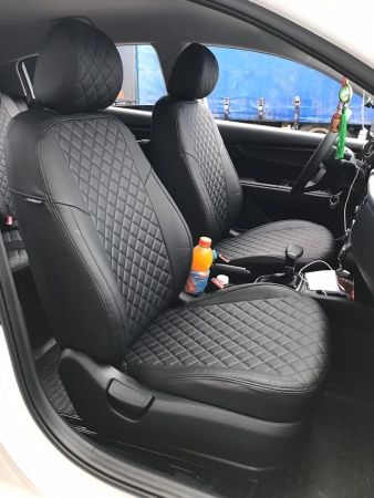 Чехлы из экокожи РОМБ для Hyundai Solaris 2 спинка 40/60 (2017-н.в.) "Автопилот"