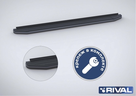 Порог-площадка "Premium-Black" с креплением Skoda Yeti (2009-2014-)