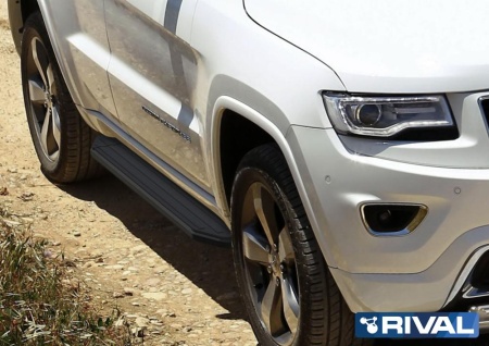 Порог-площадка "Premium-Black" с креплением Jeep Grand Cherokee WK2 (2010-2013-2018-)