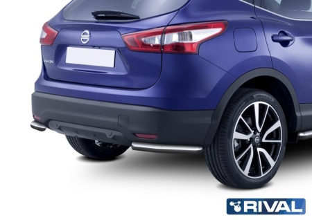 Защита заднего бампера d57 уголки Nissan Qashqai 2013-