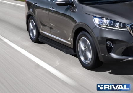 Порог-площадка "Black" с креплением Kia Sorento Prime (2018-2020)